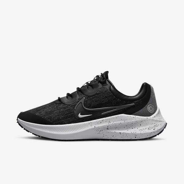 Nike Zoom Winflo 8 Shield Weatherised Weg Hardloopschoenen Dames Zwart Metal Zilver Blauw Grijs | NK061GEB