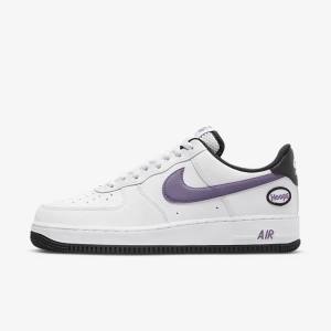 Nike Air Force 1 07 LV8 Sneakers Heren Wit Zwart Wit Paars | NK809SQF