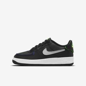 Nike Air Force 1-1 Older Sneakers Kinderen Zwart Metal Zilver | NK983EQT