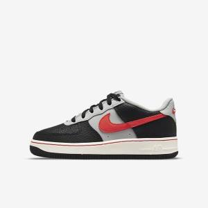 Nike Air Force 1 EMB Older Sneakers Kinderen Zwart Grijs Rood | NK529YMV