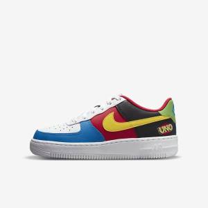 Nike Air Force 1 LV8 Older Sneakers Kinderen Wit Rood Koningsblauw Goud | NK581RFL