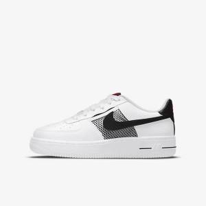 Nike Air Force 1 LV8 Older Sneakers Kinderen Wit Rood Wit Zwart | NK649LVU