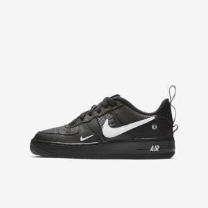 Nike Air Force 1 LV8 Utility Older Sneakers Kinderen Zwart Geel Wit | NK526VCO