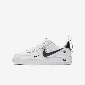 Nike Air Force 1 LV8 Utility Older Sneakers Kinderen Wit Zwart Geel Wit | NK679HNR