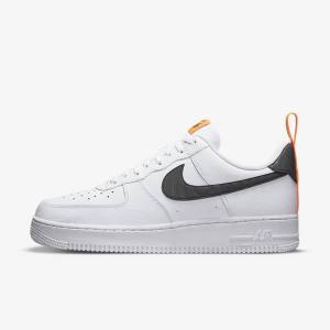 Nike Air Force 1 Sneakers Heren Wit Oranje Zilver Zwart | NK472AVM