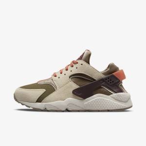 Nike Air Huarache SP Sneakers Dames Khaki Bordeaux | NK893GCX