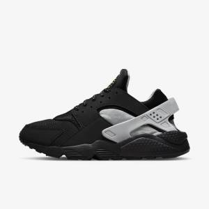 Nike Air Huarache Sneakers Heren Zwart Metal Zilver Zilver Groen | NK297CQY