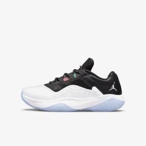 Nike Air Jordan 11 CMFT Low Older Jordan Schoenen Kinderen Wit Zwart Groen Metal Zilver | NK218MRG