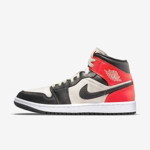 Nike Air Jordan 1 Mid SE Jordan Schoenen Dames Lichtbruin Lichtrood Wit | NK401OCX