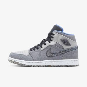 Nike Air Jordan 1 Mid SE Jordan Schoenen Heren Grijs Zwart Blauw | NK714BHW