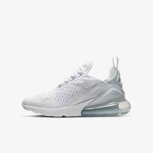 Nike Air Max 270 Older Sneakers Kinderen Wit Metal Zilver Wit | NK563TJS