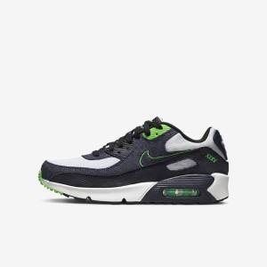 Nike Air Max 90 LTR SE Older Sneakers Kinderen Zwart Groen Wit Obsidian | NK684KNX