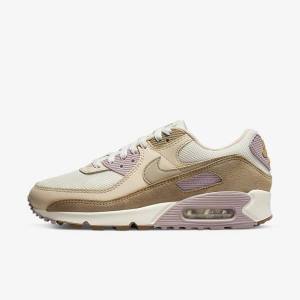 Nike Air Max 90 Sneakers Dames Bruin Lichtpaars Khaki | NK813DHM