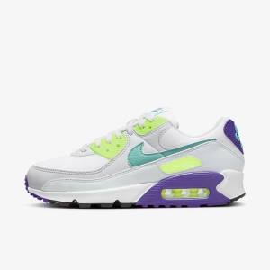 Nike Air Max 90 Sneakers Dames Wit Platina Turquoise | NK591CNL