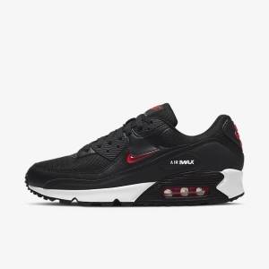 Nike Air Max 90 Sneakers Heren Zwart Wit Rood | NK673BSM