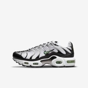 Nike Air Max Plus Older Sneakers Kinderen Wit Zwart Zilver Mintgroen | NK369OUS