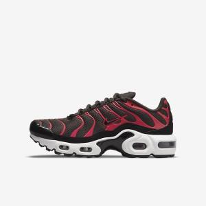 Nike Air Max Plus Older Sneakers Kinderen Grijs Rood Wit Zwart | NK527XMN