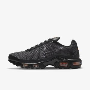 Nike Air Max Plus Sneakers Heren Zwart Oranje Grijs Wit | NK627WSY