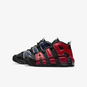 Nike Air More Uptempo Older Sneakers Kinderen Zwart Donkerblauw Wit Rood | NK061OLP