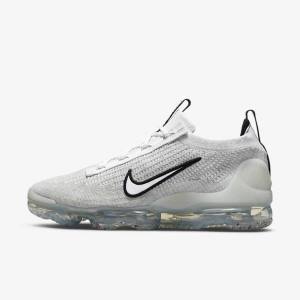 Nike Air VaporMax 2021 FK Sneakers Heren Wit Zwart Metal Zilver | NK071VDY