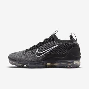 Nike Air VaporMax 2021 FK Sneakers Heren Zwart Wit Donkergrijs Zwart | NK538BZT