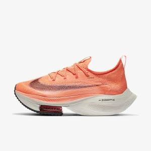 Nike Air Zoom Alphafly NEXT% Flyknit Weg Race Hardloopschoenen Dames Lichtmango Metal Rood Bruin Zwart | NK293CVQ