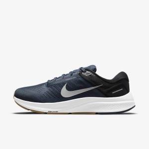 Nike Air Zoom Structure 24 Weg Hardloopschoenen Heren Blauw Zwart Donkerobsidian Grijs | NK568UEP