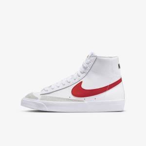 Nike Blazer Mid 77 Older Basketbalschoenen Kinderen Wit Blauw Zwart Rood | NK510QMF