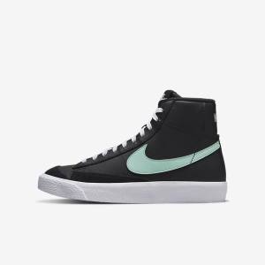 Nike Blazer Mid 77 Older Sneakers Kinderen Zwart Wit Mintgroen | NK204LNI