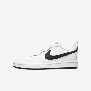 Nike Court Borough Low 2 Older Sneakers Kinderen Wit Zwart | NK563SBY