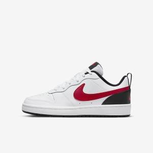 Nike Court Borough Low 2 Older Sneakers Kinderen Wit Zwart Rood | NK796XYG