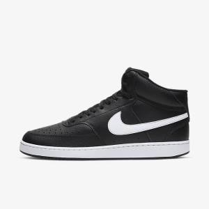 Nike Court Vision Mid Sneakers Heren Zwart Wit | NK295VEO