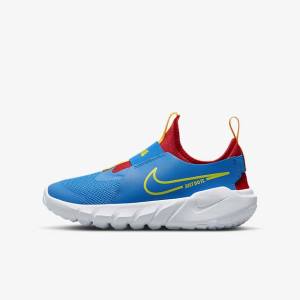 Nike Flex Runner 2 Older Weg Hardloopschoenen Kinderen Blauw Rood Goud Groen | NK158QPW