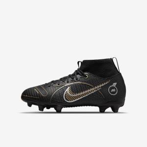 Nike Jr. Mercurial Superfly 8 Academy MG Older Multi-Ground Voetbalschoenen Kinderen Zwart Metal Zilver Grijs Metal Goud | NK142XLF