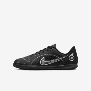 Nike Jr. Mercurial Vapor 14 Club IC Older Indoor Court Voetbalschoenen Kinderen Zwart Grijs Metal Zilver | NK153IZO