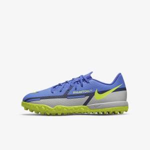 Nike Jr. Phantom GT2 Academy TF Older Turf Voetbalschoenen Kinderen Blauw Grijs | NK172YNQ