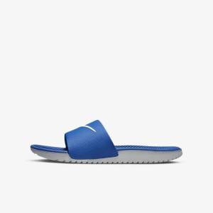 Nike Kawa Older Badslippers Kinderen Blauw Wit | NK601JWI