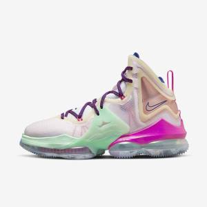 Nike LeBron 19 Basketbalschoenen Dames Blauw Lichtgroen Wit Bordeaux | NK963GBI