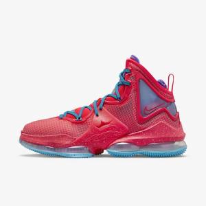 Nike LeBron 19 Basketbalschoenen Dames Rood Blauw Paars Rood | NK847BJC