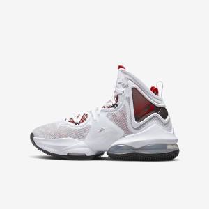 Nike LeBron 19 Older Basketbalschoenen Kinderen Wit Zwart Rood | NK450EUF