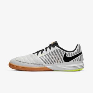 Nike Lunar Gato II IC Indoor Court Voetbalschoenen Heren Wit Geel Zwart | NK179DAO