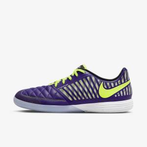 Nike Lunar Gato II IC Indoor Court Voetbalschoenen Heren Paars Zwart Wit | NK563EQK