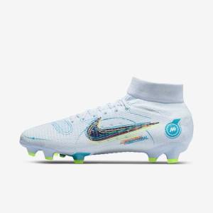 Nike Mercurial Superfly 8 Pro FG Firm-Ground Voetbalschoenen Heren Grijs Lichtblauw Donkerblauw | NK204QJP