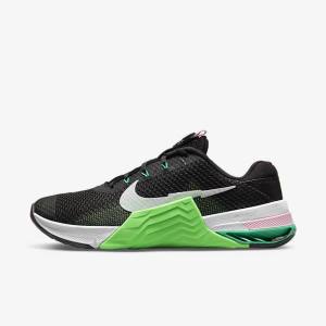 Nike Metcon 7 Fitness Schoenen Dames Zwart Groen Roze Wit | NK947CLZ