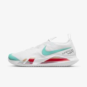 Nike NikeCourt React Vapor NXT Hard-Court Tennisschoenen Heren Wit Rood Bordeaux Turquoise | NK108JYH