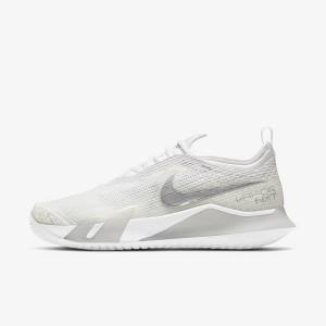 Nike NikeCourt React Vapor NXT Hard Court Tennisschoenen Dames Wit Grijs Metal Zilver | NK764KNG