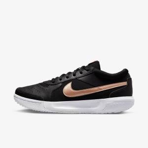 Nike NikeCourt Zoom Lite 3 Tennisschoenen Dames Zwart Wit Metal Rood Bruin | NK485TDL