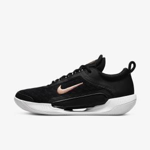 Nike NikeCourt Zoom NXT Clay Court Tennisschoenen Dames Zwart Wit Donkergrijs Metal Rood Bruin | NK634TZW