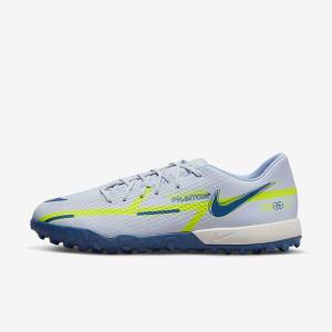 Nike Phantom GT2 Academy TF Turf Voetbalschoenen Dames Grijs Lichtblauw Donkerblauw | NK523BGQ