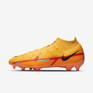 Nike Phantom GT2 Pro Dynamic Fit FG Firm-Ground Voetbalschoenen Dames Oranje Lichtrood Zwart | NK467MOL